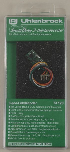 Uhlenbrock 74120 ID2 Decoder, 8pol. NEM652 H0