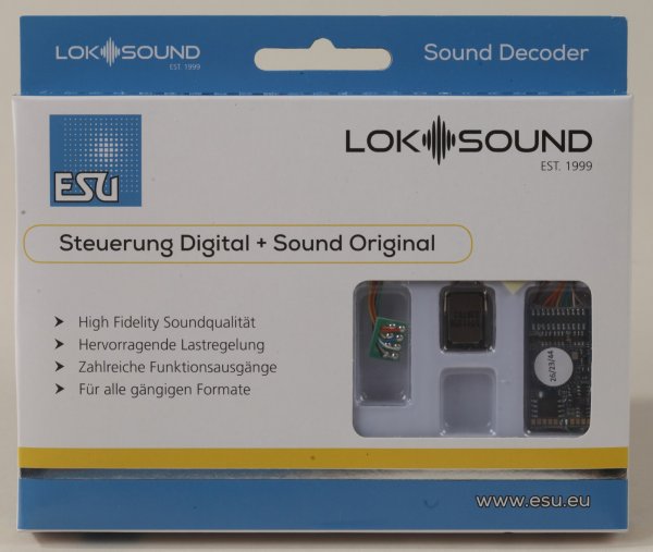 LokSound 5 DCC/MM/SX/M4 "Leerdecoder", 8-pin NEM652, Retail, mit Lautsprecher 11x15mm, Spurweite: 0, H0