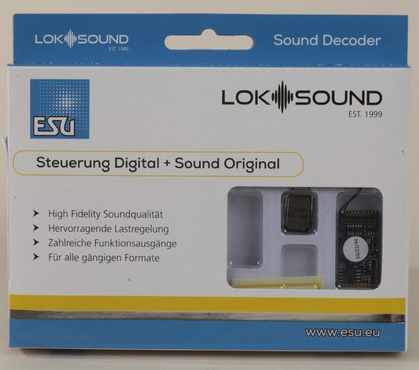 LokSound 5 DCC/MM/SX/M4 "Leerdecoder", 21MTC NEM660, Retail, mit Lautsprecher 11x15mm, Spurweite: 0, H0