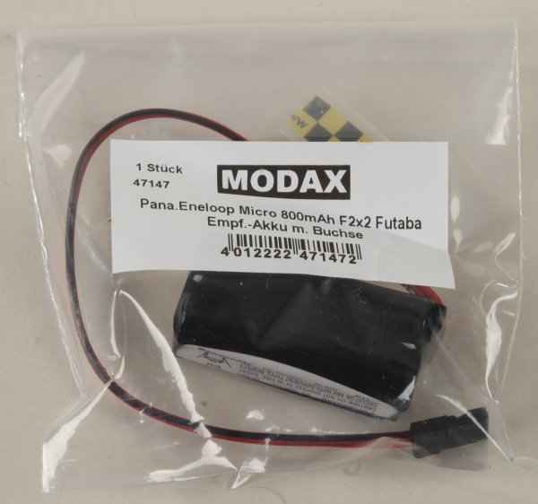 Panasonic Eneloop Micro 800mAh F2x2 Futaba Empfänger-Akku m. Buchse
