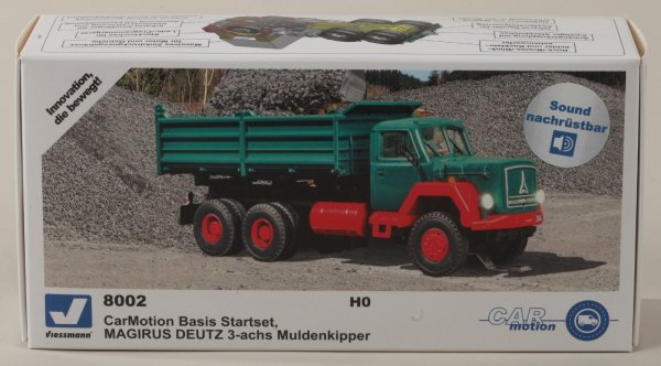 Viessmann 8002 H0 CarMotion Basis Startset, MAGIRUS DEUTZ 3-achs Muldenkipper, grün