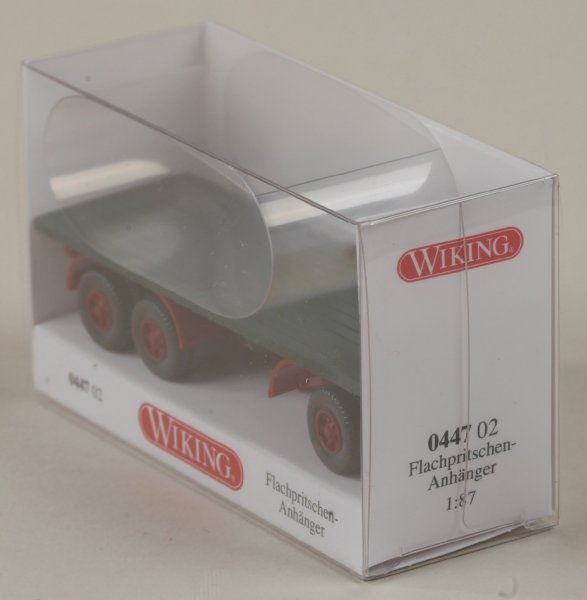 Wiking 044702 Flachpritschen-Anhänger -