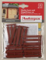 Auhagen 80410 Säulen kurz und Ziegelfriese rot