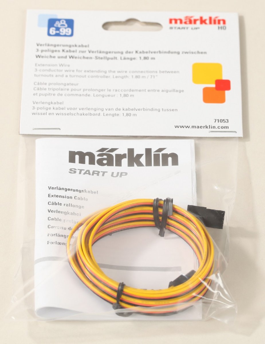 Märklin 71053 Verlängerungskabel 3-polig – Für C-Gleis-Weichen, Startup-Set