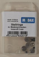 MODAX 63201 Stellringe und Madenschrauben Innen-Ø 2 mm