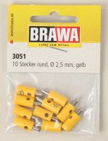 Brawa 3051 Stecker rund, gelb [10 Stück]