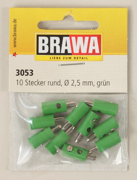 Brawa 3053 Querlochstecker, 2,5 mm, grün