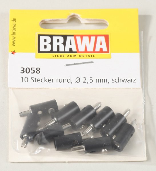 Brawa 3058 Querlochstecker, 2,5 mm, schwarz