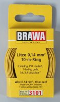 Brawa 3101 Litze 0,14mm² 10m Ring ge Litze 0,14 mm², 10 m Ring, gelb
