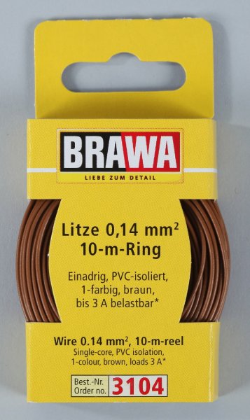 Brawa 3104 Litze 0,14 mm², braun