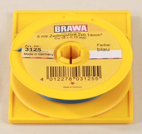 Brawa 3125 Zw.-Litze 0,14mm² 5m Ring bl Zw.-Litze 0,14 mm², 5 m Ring, blau