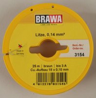 Brawa 3154 Litze 0,14 mm², braun