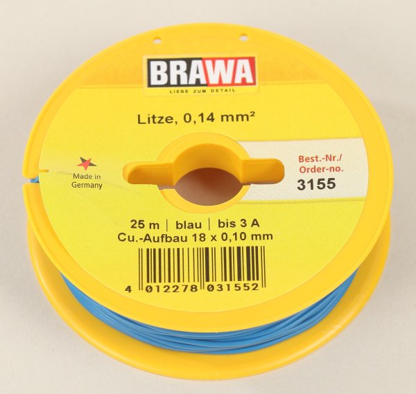 Brawa 3155 Litze 0,14 mm², blau