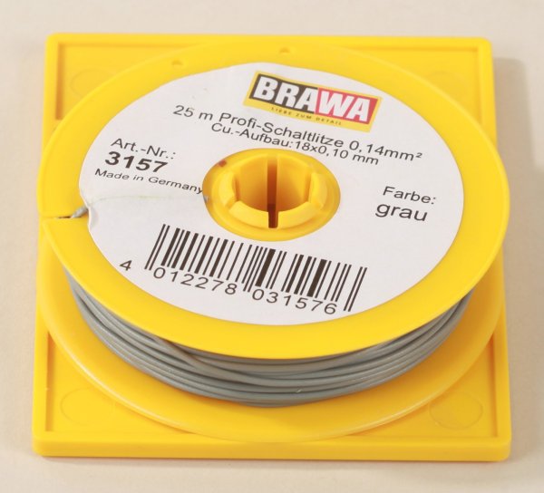 Brawa 3157 Litze 0,14 mm², grau