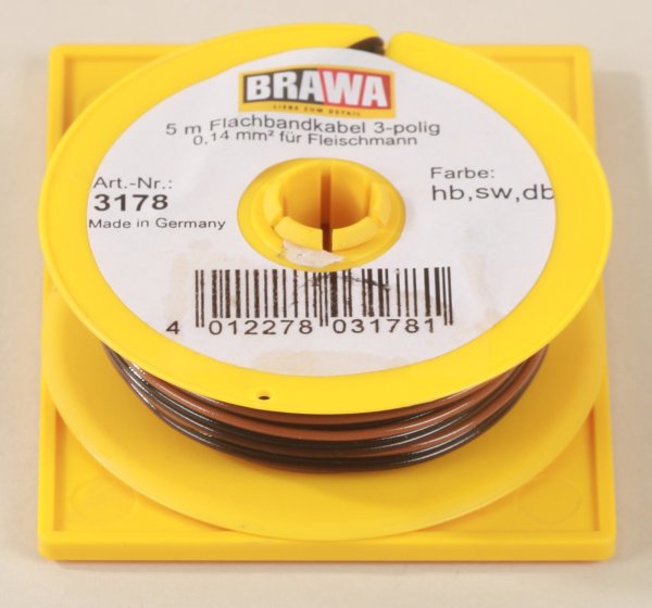 Brawa 3178 FB-Litze 0,14 mm², 5 m, hbr/sw/dbr