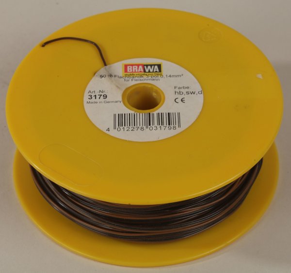 Brawa 3179 FB-Litze 0,14 mm², 50 m hbr/sw/dbr