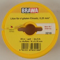 Brawa 3210 Einzelader 0,25mm² 25m ge Einzelader 0,25 mm², 25 m Spule, gelb