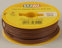 Brawa 3212 Einzelader 0,25mm² 25m br Einzelader 0,25 mm², 25 m Spule, braun