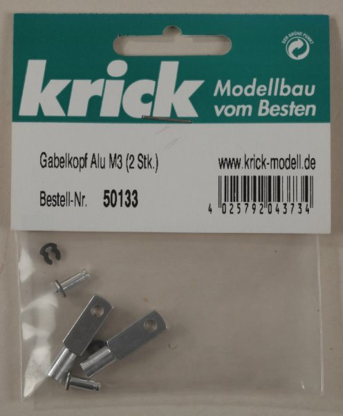 Krick 50133 Gabelkopf Alu M3 (2 Stk.)
