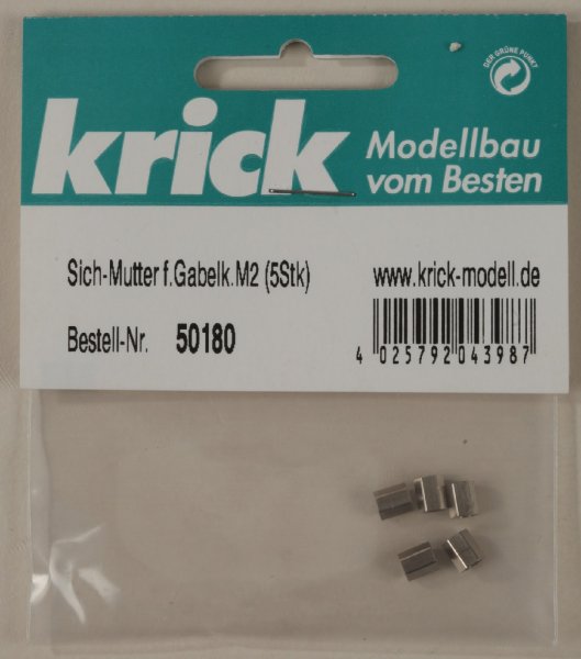 Krick 50180 Sich-Mutter f.Gabelk.M2 (5Stk)