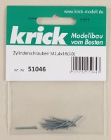 Krick 51046 Zylinderschrauben M1,4x16(10)