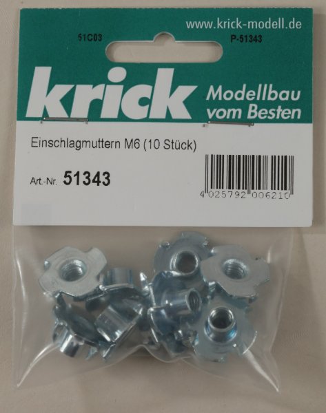 Einschlagmuttern M6 (10 Stück)