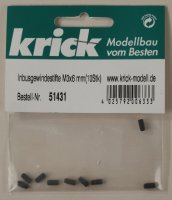 Krick 51431 Innensechskantgewindestifte M3x6 mm(10Stk)