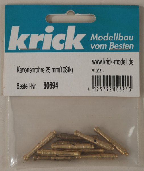 Krick 60694 Kanonenrohre 25 mm(10Stk)