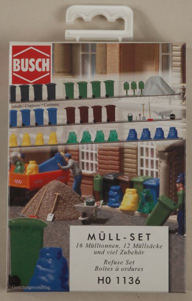 Busch 1136 Müll-Set H0