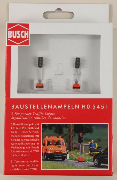 Busch 5451 2 Baustellenampeln H0