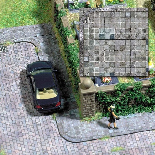 Busch 7418 Dekopl. Gehwegplatten H0